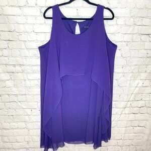 New Noir purple dress chiffon waterfall overlay